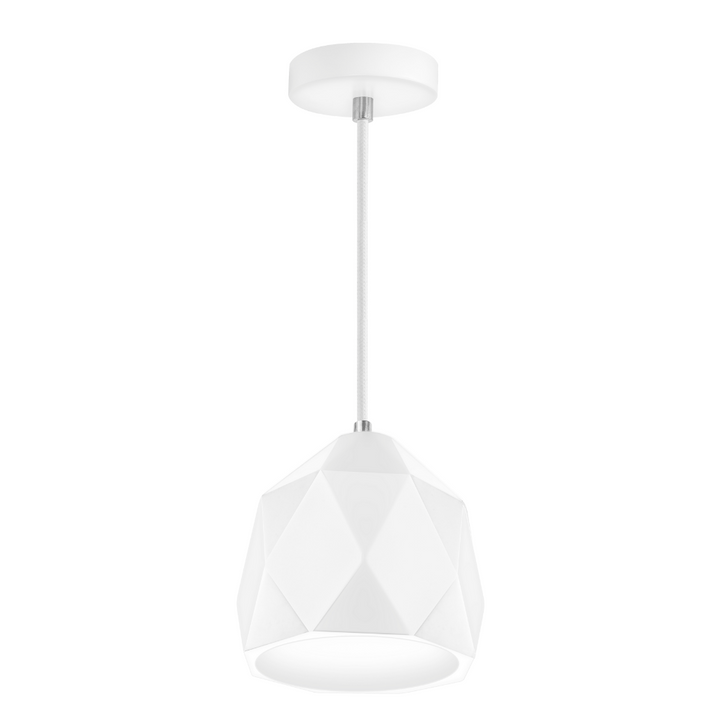 Luminario Onet Yeso suspender fasetada de yeso base E27 acabado blanco de iLumileds