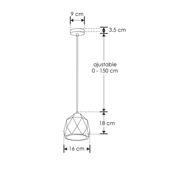 Luminario Onet Yeso suspender fasetada de yeso base E27 acabado blanco de iLumileds