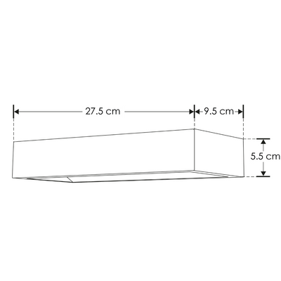 Luminario rectangular de Yeso 27.5cm para muro, incluye base E14 de iLumileds
