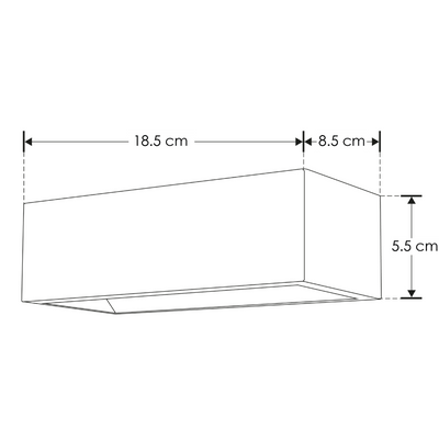 Luminario rectangular de Yeso 18.5cm para muro, incluye base G9 de iLumileds