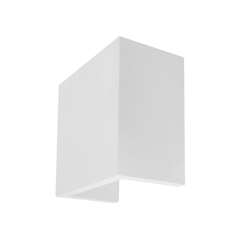 Luminario cuadrado de Yeso 12.5x12.5cm para muro, incluye base G9 de iLumileds