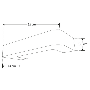 Luminario forma herradura de Yeso para muro, incluye base G9 de iLumileds