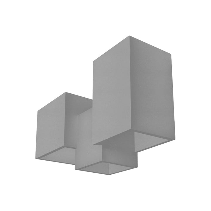 Luminario triple prisma rectangular asimétrico de Yeso para muro, incluye tres bases G9 de iLumileds