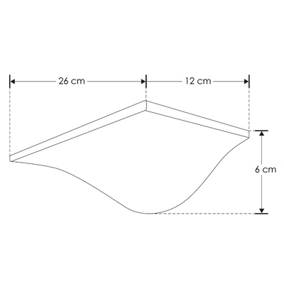 Luminario plano con ola de Yeso para muro, incluye base G9 de iLumileds