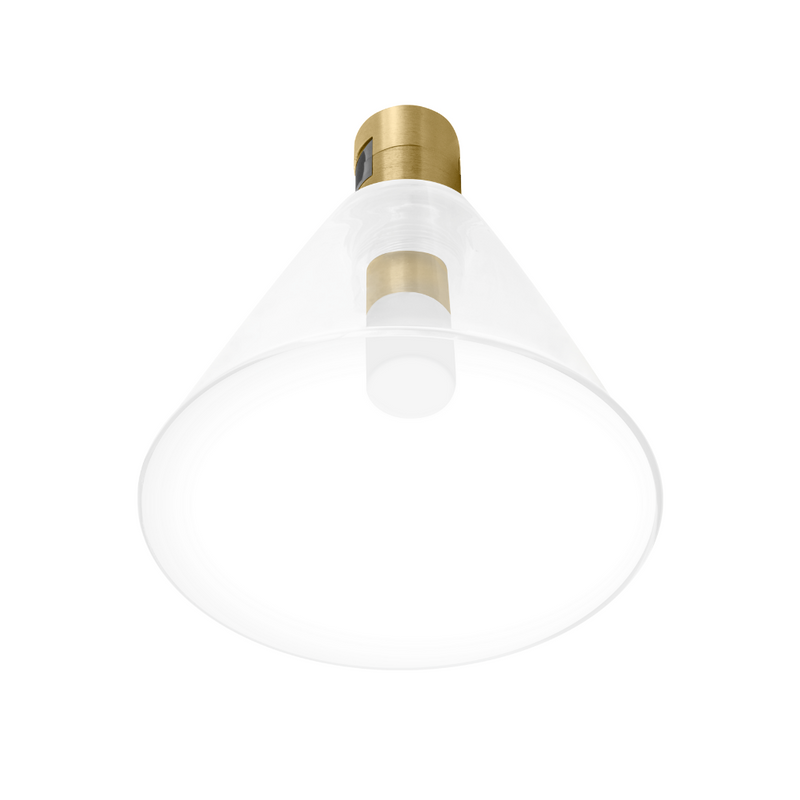 Módulo Cristal Cónico LED 5W luz cálida (3000K) 360° 24V acabado dorado línea Europa iLumileds