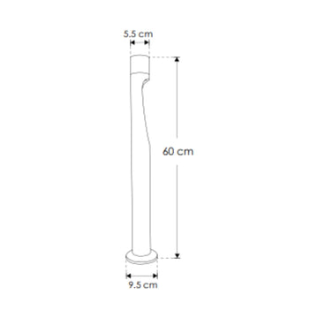Bolardo Ictinos 6W luz cálida (3000K) 60cm con una salida de luz, fabricado en aluminio gris, 100-240V de iLumileds