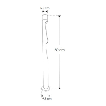 Bolardo Ictinos 12W luz cálida (3000K) 60cm con doble salida de luz (salida de luz superior de puede girar), fabricado en aluminio gris, 100-240V de iLumileds