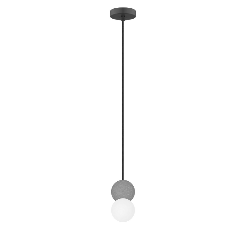 Luminario suspender una esfera concreto gris + esfera de cristal 8cm base G9 de iLumileds