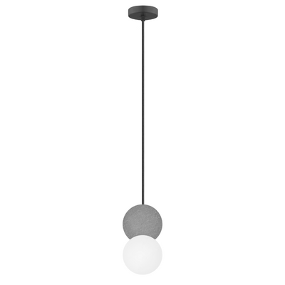 Luminario suspender dos esferas concreto gris + cristal 12cm base G9 de iLumileds