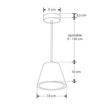 Luminario PLá suspender cónico pequeño de yeso 5W luz cálida acabado gris o blanco de iLumileds