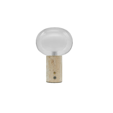 Luminario Candle de mesa con base G9 (foco no incluido), travertino acabado beige de iLumileds