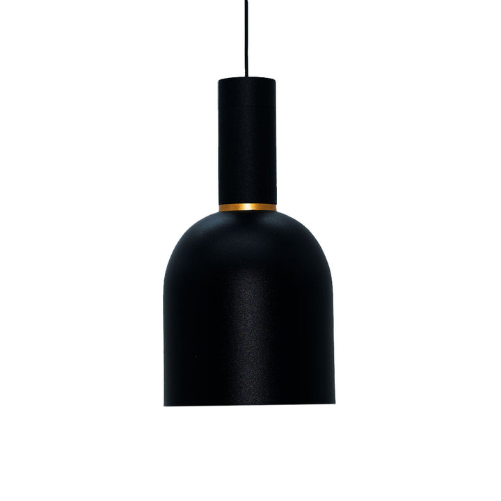 Luminario Liena Módulo LED Capsular cilíndrico 7W luz cálida acabado negro con dorado pantalla campana pequeña de iLumileds