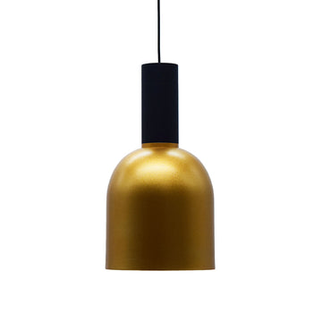 Luminario Liena Módulo LED Capsular cilíndrico 7W luz cálida acabado negro con dorado pantalla campana pequeña de iLumileds