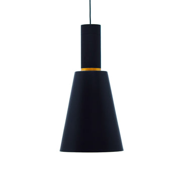 Luminario Liena módulo LED Capsular cilíndrico 7W luz cálida acabado negro con dorado pantalla cónica alargada de iLumileds