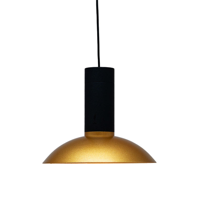 Luminario módulo LED Capsular cilíndrico 7W luz cálida acabado negro con dorado pantalla campana de iLumileds