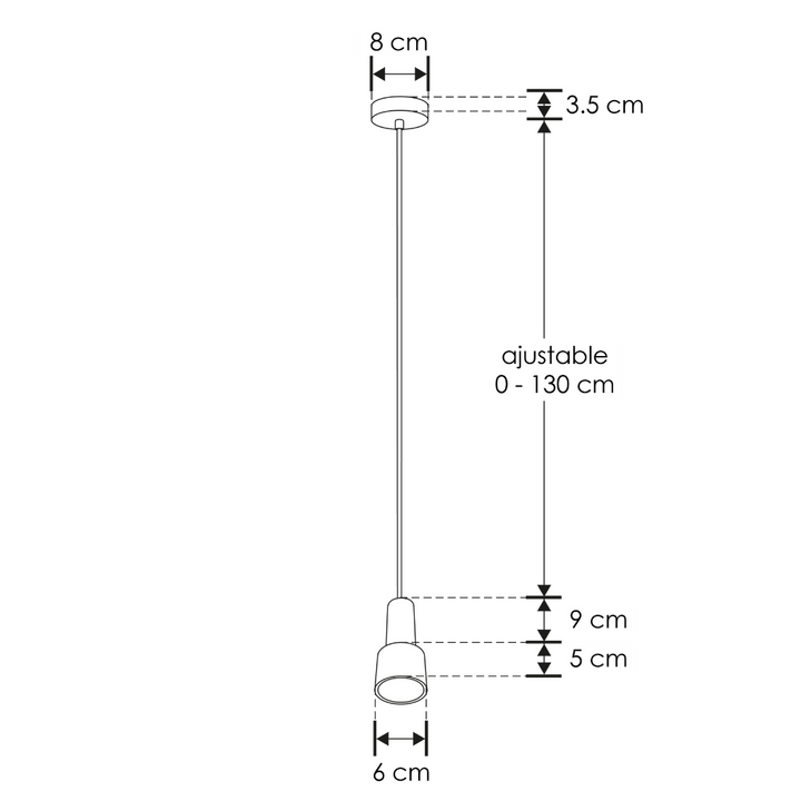 Luminario GaLé módulo LED Capsular cilíndrico base ancha 7W luz cálida acabado negro con dorado de iLumileds