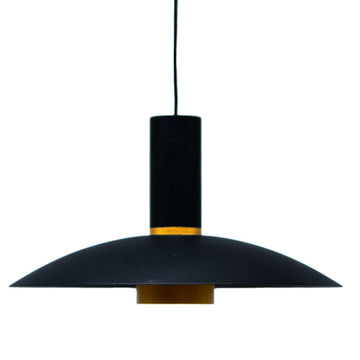 Luminario GaLé módulo LED Capsular cilíndrico base ancha 7W luz cálida acabado negro con dorado pantalla campana de iLumileds