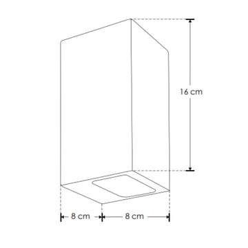 Luminario arbotante rectangular Michelozzo con salida directa / indirecta 3W luz cálida (3000K) 85-265V, acabado travertino beige iLumileds