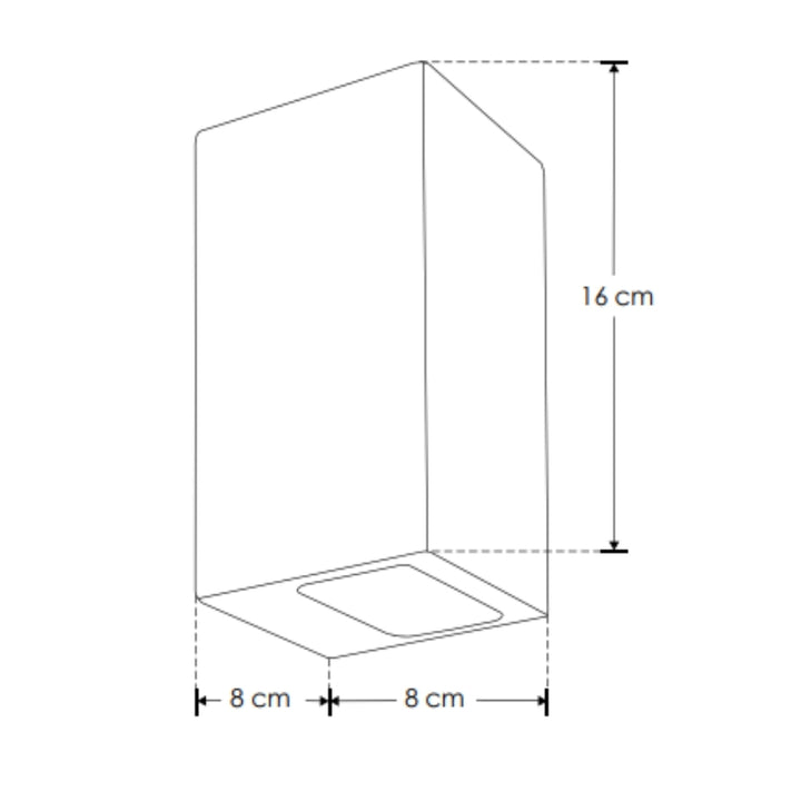 Luminario arbotante rectangular Michelozzo con salida directa / indirecta 3W luz cálida (3000K) 85-265V, acabado travertino beige iLumileds