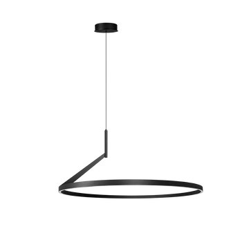 Aro de luz (Ø80cm) Brunelleschi para suspender 38W luz cálida (3000K), de aluminio acabado negro, suspensión ajustable hasta 160cm de iLumileds