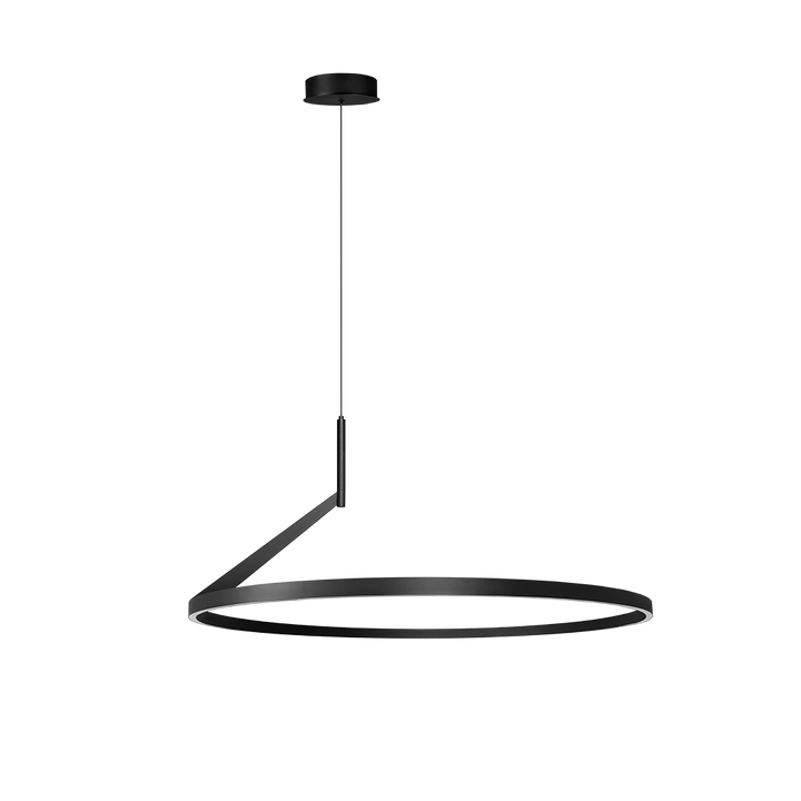 Aro de luz (Ø80cm) Brunelleschi para suspender 38W luz cálida (3000K), de aluminio acabado negro, suspensión ajustable hasta 160cm de iLumileds