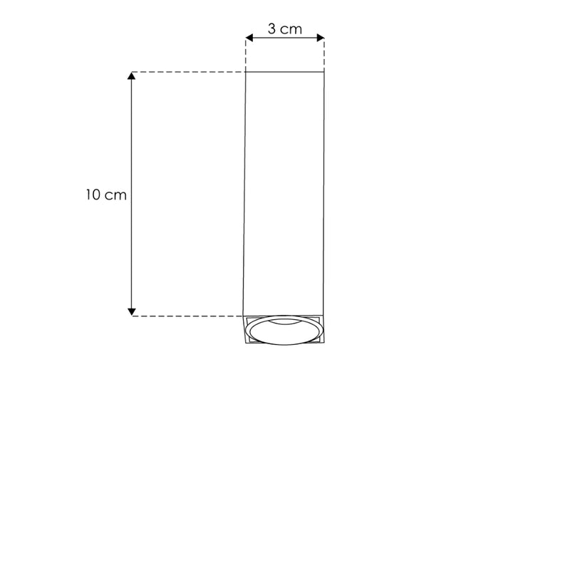 Cuboide 10cm para sobreponer 5W 38° luz cálida (3000K) de línea Europea iLumileds