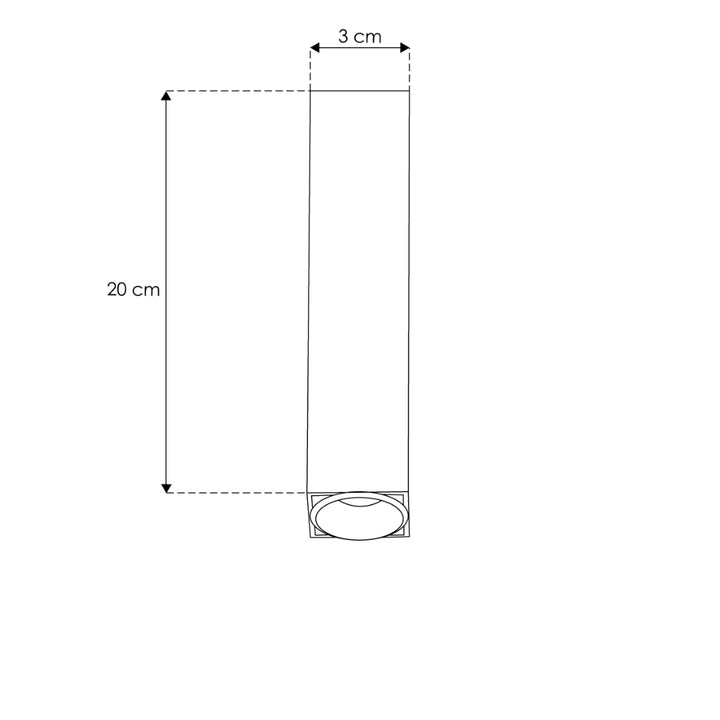 Cuboide 20cm para sobreponer 5W 38° luz cálida (3000K) de línea Europea iLumileds