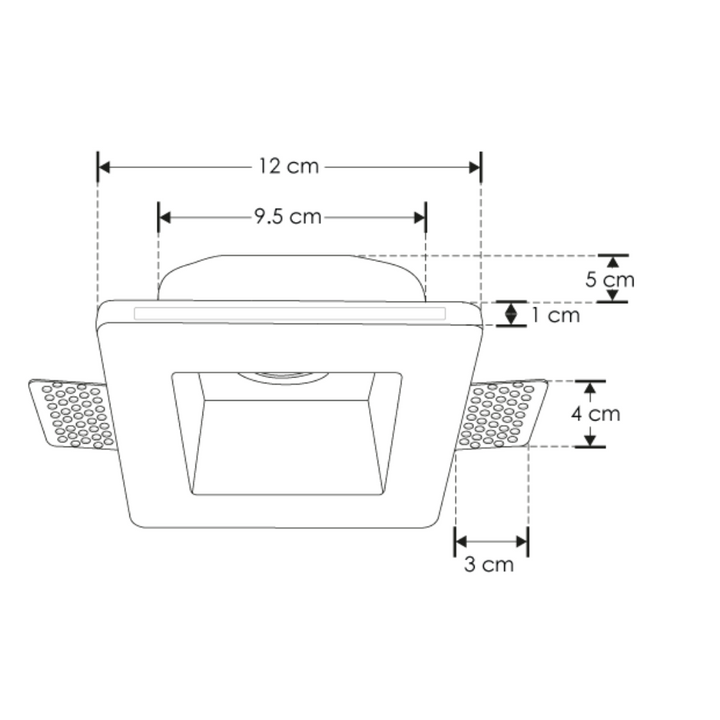 Luminario trimless cuadrado para empotrar yeso para MR16 GU10 de iLumileds