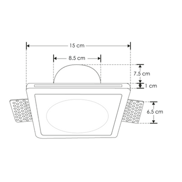 Luminario trimless circular bajo deslumbramiento para empotrar yeso para MR16 GU10 de iLumileds