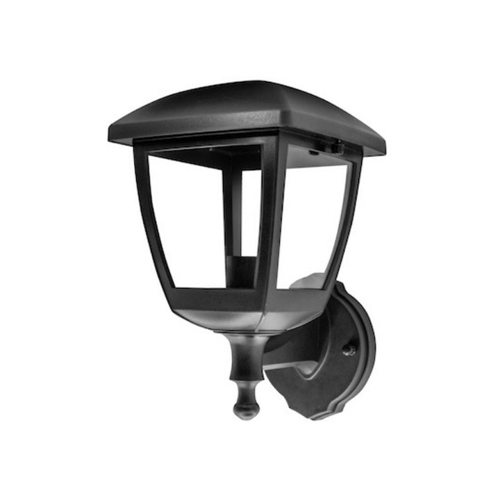 Farol de muro exterior de policarbonato acabado negro con base E27 de iLumileds