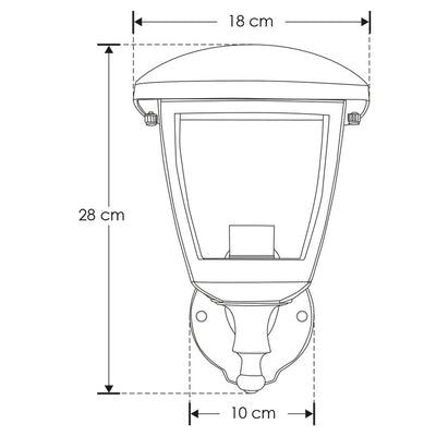 Farol de muro exterior de policarbonato acabado negro con base E27 de iLumileds