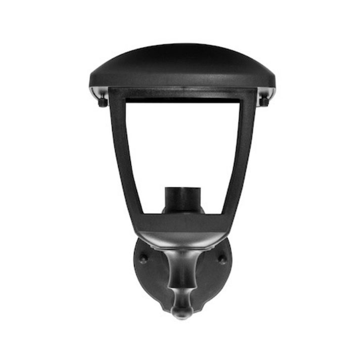 Farol de muro exterior de policarbonato acabado negro con base E27 de iLumileds