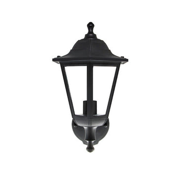Farol clásico de muro exterior de policarbonato acabado negro con base E27 de iLumileds