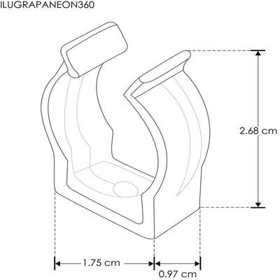 Grapa de acrílico para tira LED ILUNEON360 de iLumileds