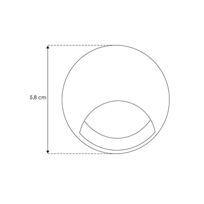 Luminario redondo acabado negro empotrar en muro luz directa + perimetral, 3W luz cálida (3000K) invluye housing 85-265V de iLumileds