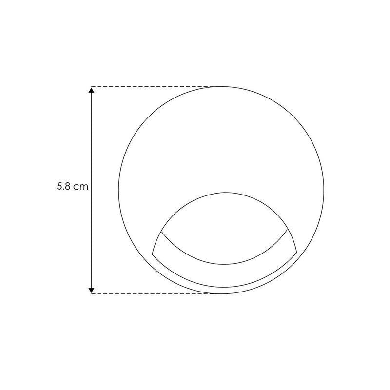 Luminario redondo acabado negro empotrar en muro luz directa + perimetral, 3W luz cálida (3000K) invluye housing 85-265V de iLumileds