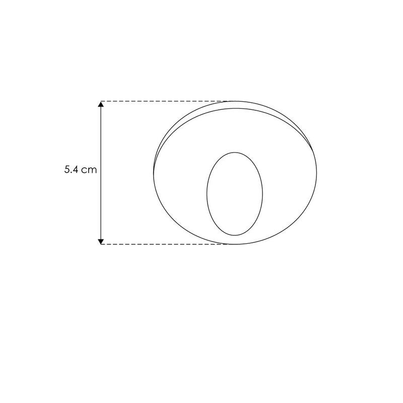 Luminario ovalado acabado negro empotrar en muro luz directa efecto circular, 3W luz cálida (3000K) invluye housing 85-265V de iLumileds