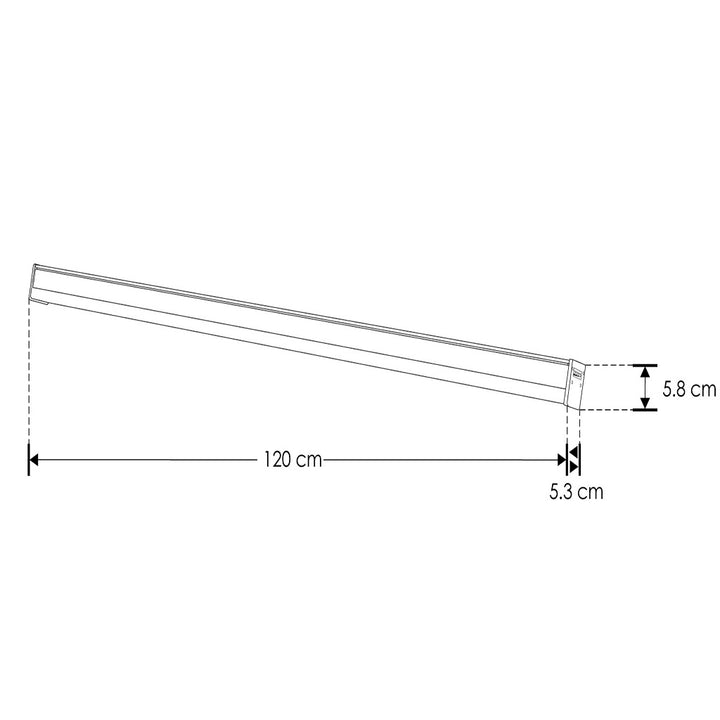 Luminario 40W 120cm interconectable, acabado negro con cubierta de policarbonato, 100 - 265V (accesorios sobreponer, suspender y empotrar no incluidos) de iLumileds