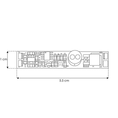 Sensor IR ON-OFF y atenuador activado con la mano para tira LED, 12 y 24V incluye emisor y receptor IR, 12V-72Wmax / 24V-144máx de iLumileds