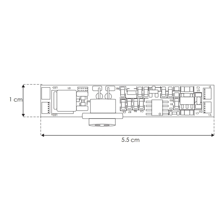 Sensor oculto para puertas para tiras LED IR encendido y apagado, 12 y 24V incluye emisor y receptor IR, 12V-72Wmax / 24V-144máx de iLumileds