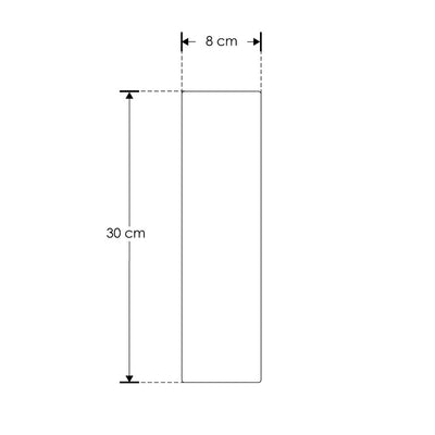Luminario rectangular de 30cm x 8cm para muro 10W con salidas laterales luz cálida (3000K) de iLumileds