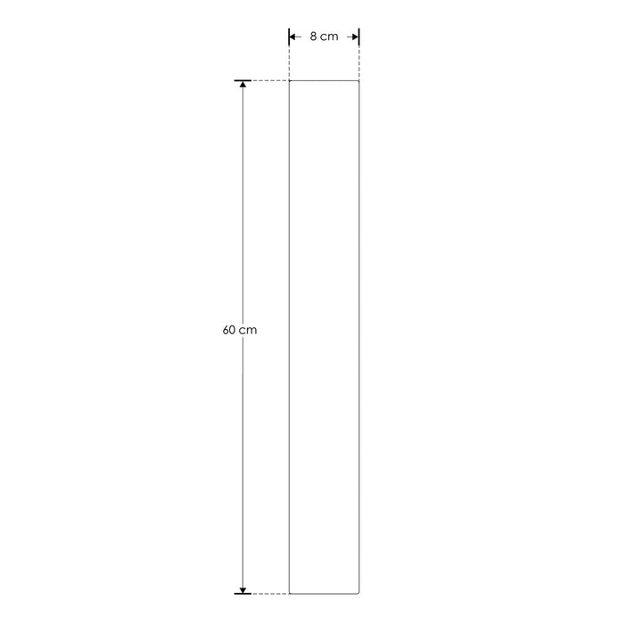 Luminario rectangular de 60cm x 8cm para muro 20W con salidas laterales luz cálida (3000K) de iLumileds