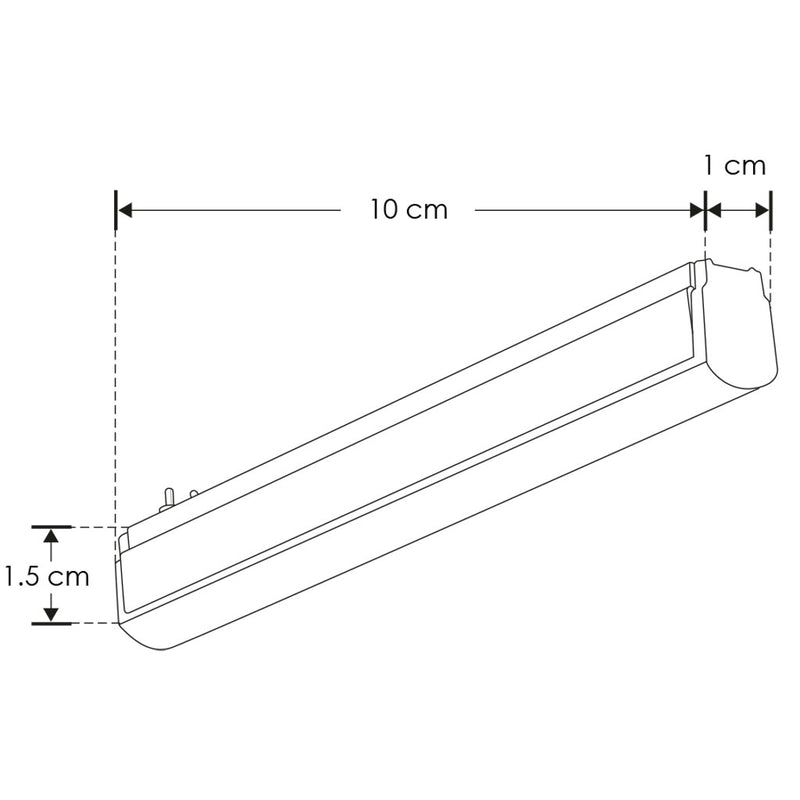 Mini luminario rectangular luz difusa para micro track magnético 1W 3000K 24V 120° de iLumileds
