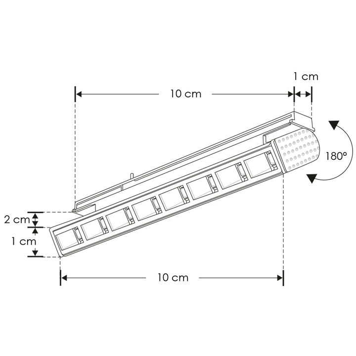 Mini proyector rectangular puntual dirigible para micro track magnétic 1W 24° 3000K 24V de iLumileds