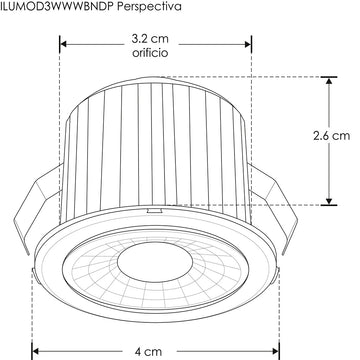 Mini módulo 3W 38° luz cálida (3000K) con arillos intercambiables incluidos (blanco / negro / plateado / dorado) 85-265V de iLumileds