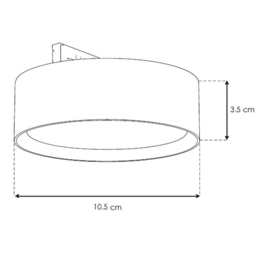 Downlight tipo flood para Nano Track 10W luz cálida (3000K), aluminio acabado negro, 24Vcc de iLumileds