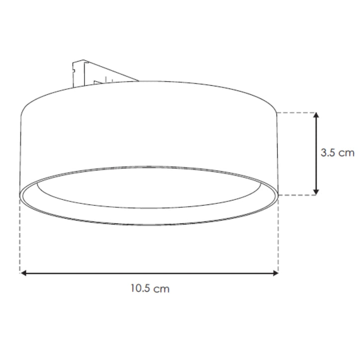 Downlight tipo flood para Nano Track 10W luz cálida (3000K), aluminio acabado negro, 24Vcc de iLumileds