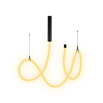 Luminario Litani suspender con tira Neon LED 90W atenuable, incluye canope y cuatro soportes de aluminio, opción color de luz 110-130V de iLumileds