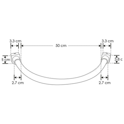 Luminario Tira neón LED 50cm 8W 360° luz cálida (3000K) 48V cc para mini riel magnético de iLumileds