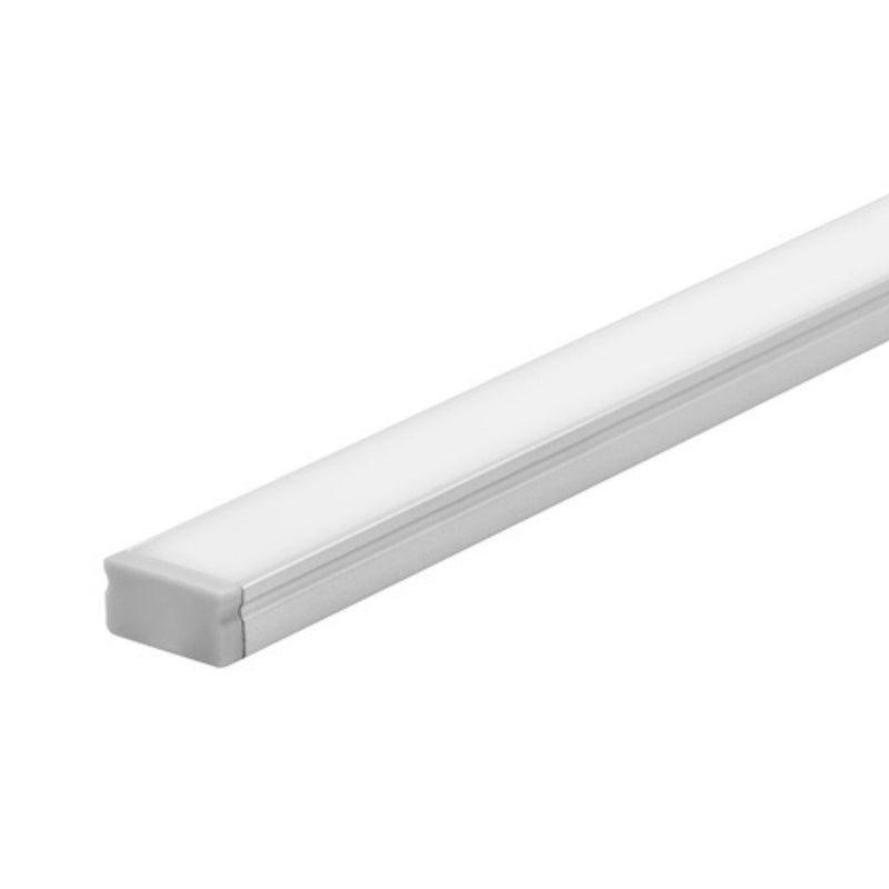 Kit perfil aluminio compatible con lambrin decorativo WPC ILUPA1207KIT -L:2m A:1.2cm Al:0.65cm- incluye difusor y 2 tapas laterales de iLumileds